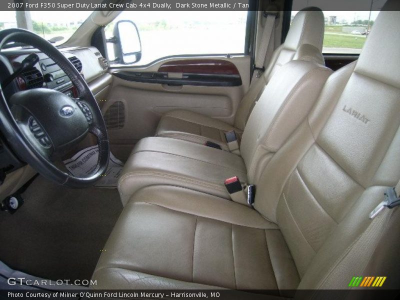 Dark Stone Metallic / Tan 2007 Ford F350 Super Duty Lariat Crew Cab 4x4 Dually