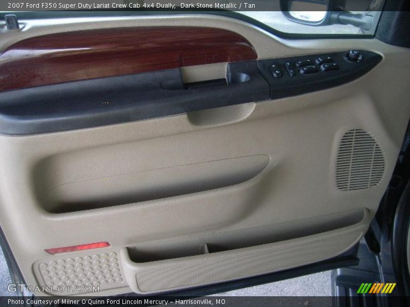 Dark Stone Metallic / Tan 2007 Ford F350 Super Duty Lariat Crew Cab 4x4 Dually