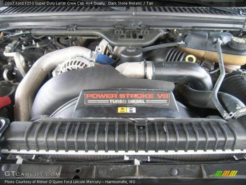 Dark Stone Metallic / Tan 2007 Ford F350 Super Duty Lariat Crew Cab 4x4 Dually