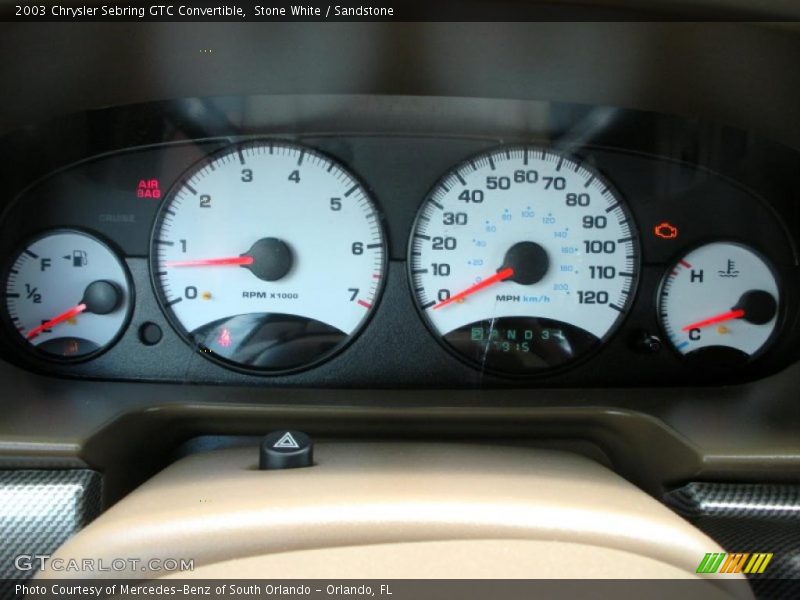 Stone White / Sandstone 2003 Chrysler Sebring GTC Convertible