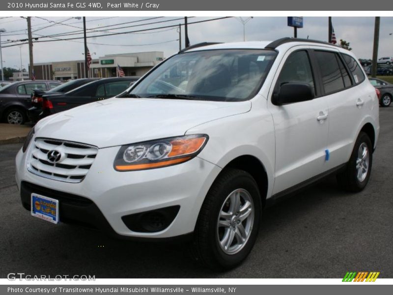 Pearl White / Gray 2010 Hyundai Santa Fe GLS 4WD