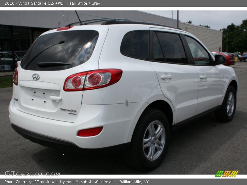 Pearl White / Gray 2010 Hyundai Santa Fe GLS 4WD