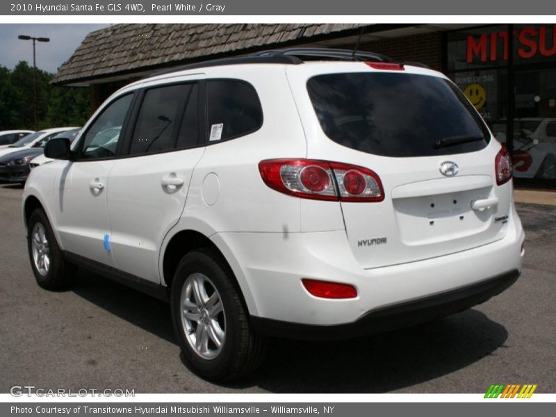 Pearl White / Gray 2010 Hyundai Santa Fe GLS 4WD