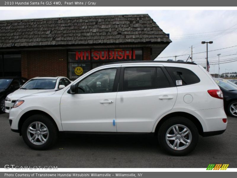 Pearl White / Gray 2010 Hyundai Santa Fe GLS 4WD