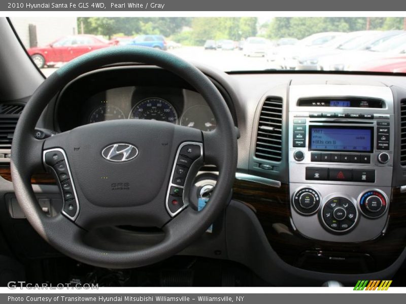 Pearl White / Gray 2010 Hyundai Santa Fe GLS 4WD