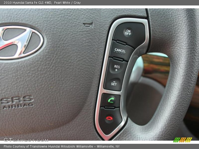 Pearl White / Gray 2010 Hyundai Santa Fe GLS 4WD