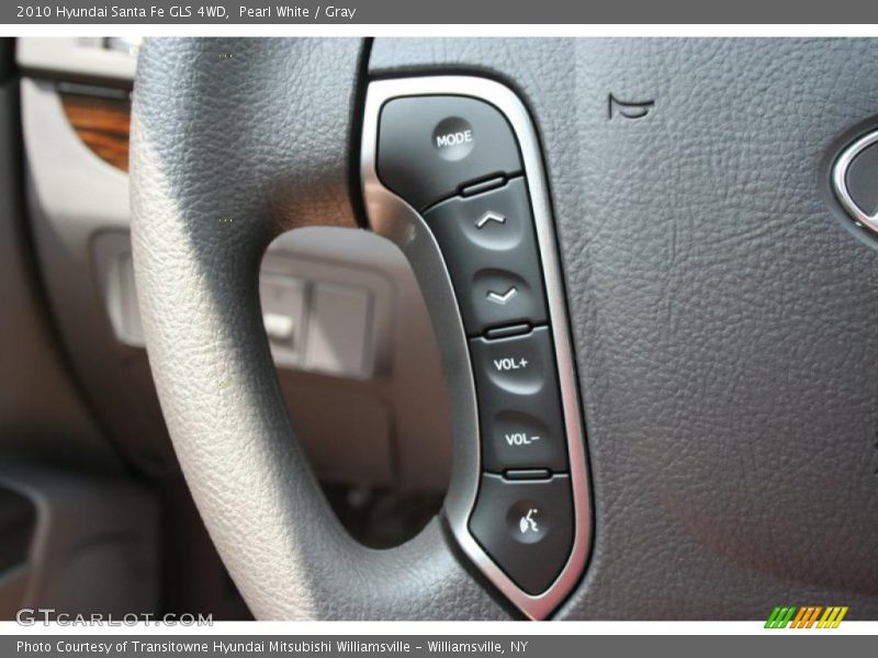 Pearl White / Gray 2010 Hyundai Santa Fe GLS 4WD