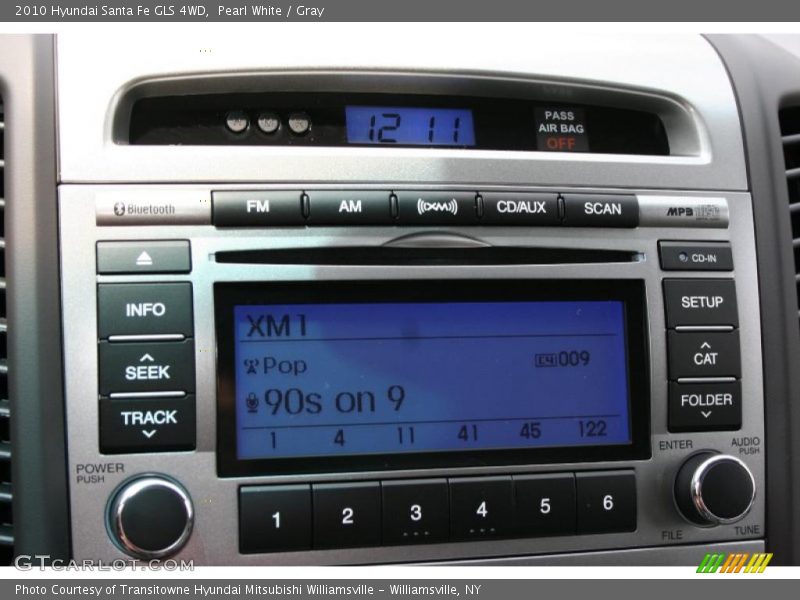 Pearl White / Gray 2010 Hyundai Santa Fe GLS 4WD