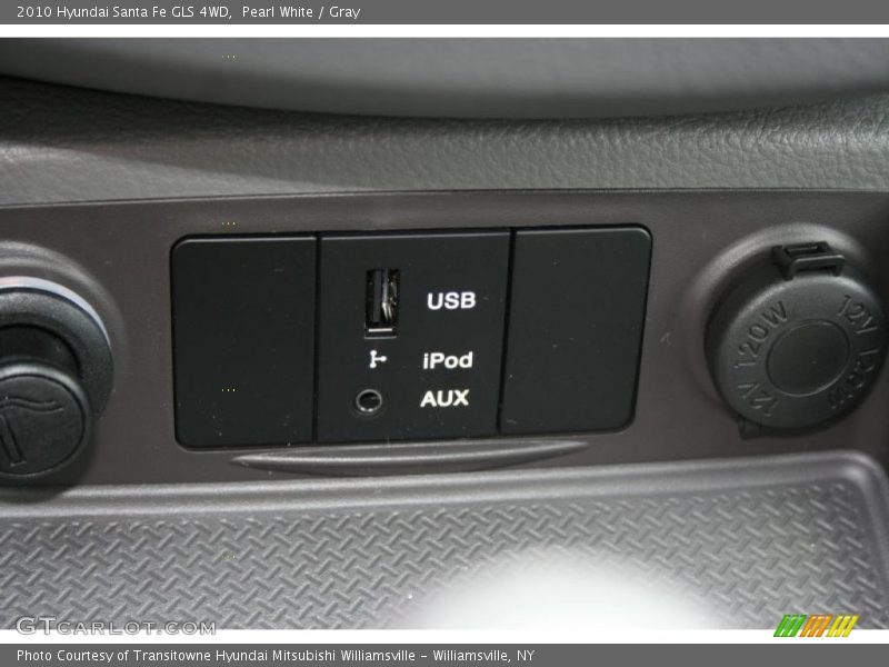 Pearl White / Gray 2010 Hyundai Santa Fe GLS 4WD