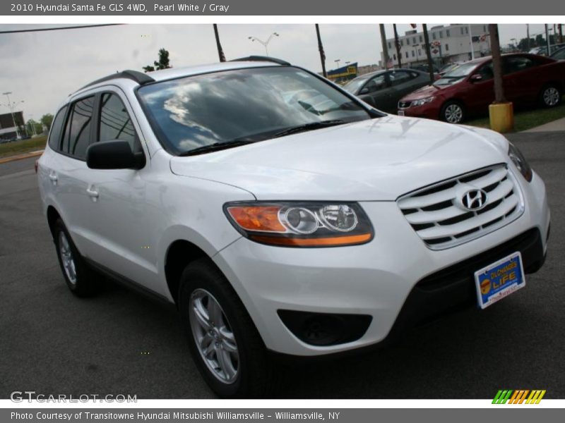 Pearl White / Gray 2010 Hyundai Santa Fe GLS 4WD