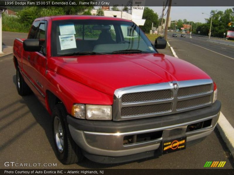 Flame Red / Gray 1996 Dodge Ram 1500 ST Extended Cab