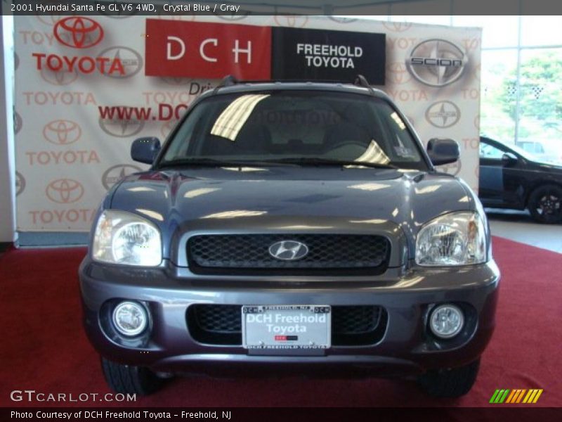 Crystal Blue / Gray 2001 Hyundai Santa Fe GL V6 4WD