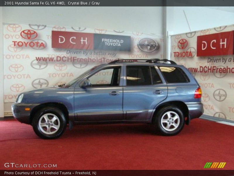 Crystal Blue / Gray 2001 Hyundai Santa Fe GL V6 4WD