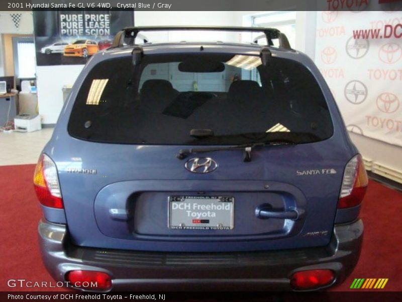 Crystal Blue / Gray 2001 Hyundai Santa Fe GL V6 4WD