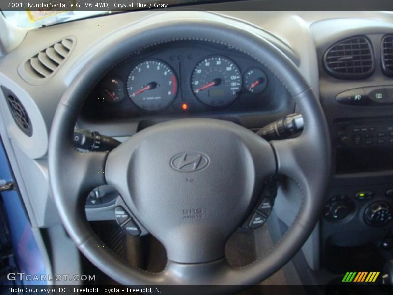 Crystal Blue / Gray 2001 Hyundai Santa Fe GL V6 4WD
