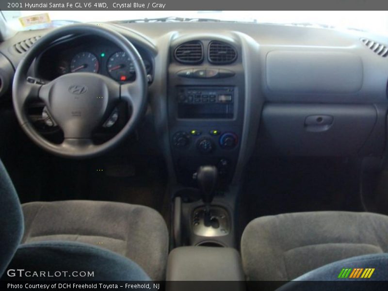 Crystal Blue / Gray 2001 Hyundai Santa Fe GL V6 4WD