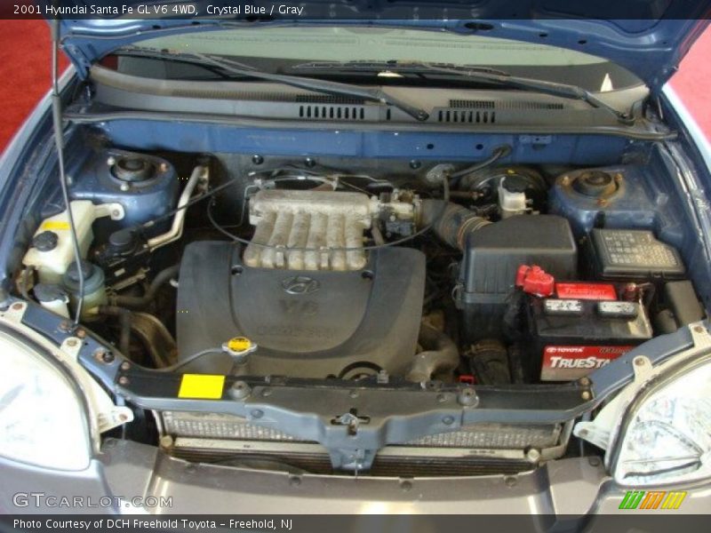 Crystal Blue / Gray 2001 Hyundai Santa Fe GL V6 4WD