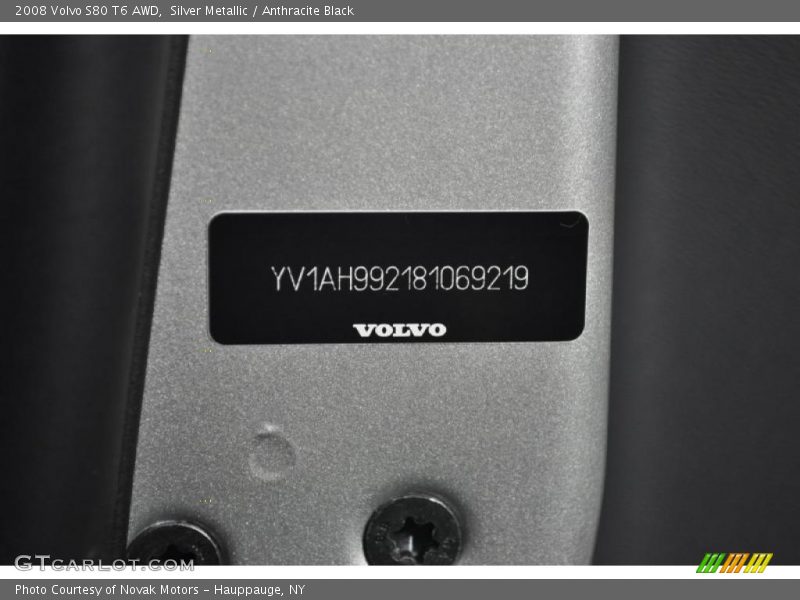 Silver Metallic / Anthracite Black 2008 Volvo S80 T6 AWD