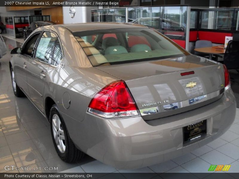 Amber Bronze Metallic / Neutral Beige 2007 Chevrolet Impala LS