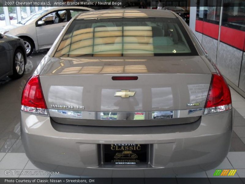Amber Bronze Metallic / Neutral Beige 2007 Chevrolet Impala LS