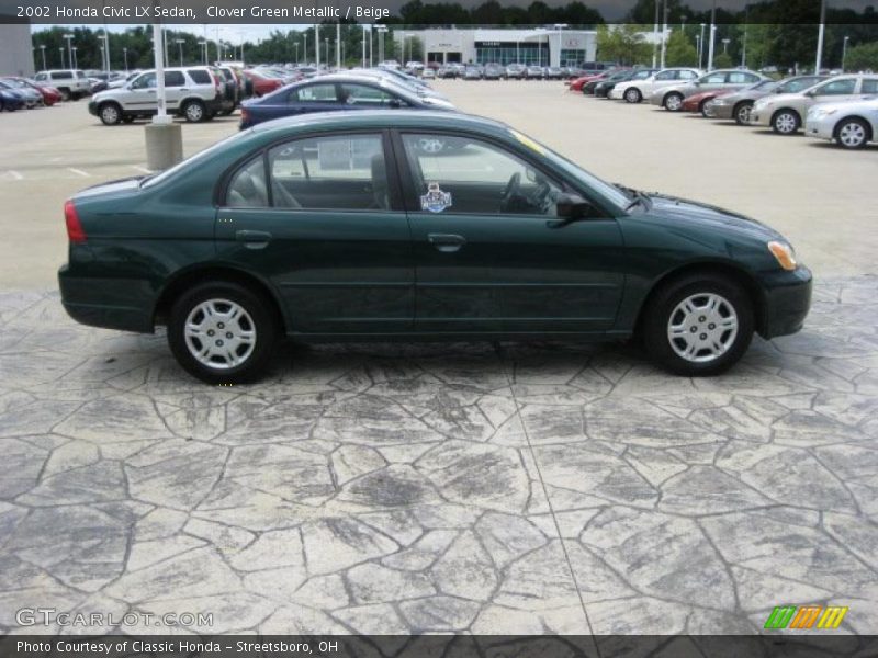 Clover Green Metallic / Beige 2002 Honda Civic LX Sedan