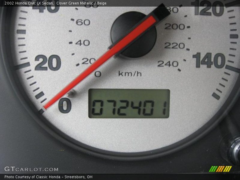 Clover Green Metallic / Beige 2002 Honda Civic LX Sedan