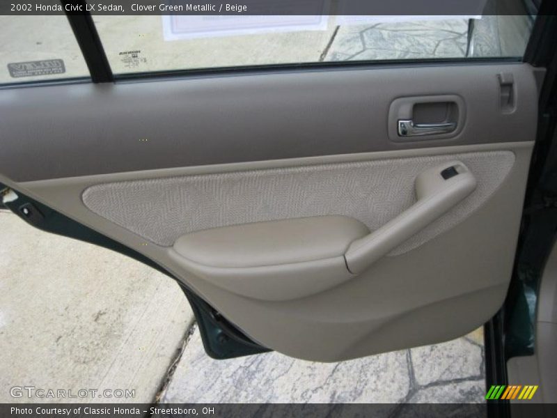 Clover Green Metallic / Beige 2002 Honda Civic LX Sedan