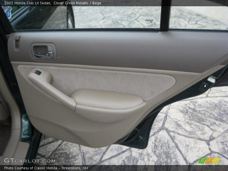 Clover Green Metallic / Beige 2002 Honda Civic LX Sedan