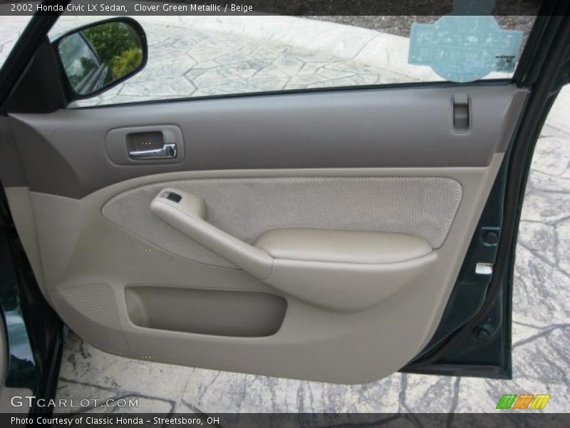 Clover Green Metallic / Beige 2002 Honda Civic LX Sedan