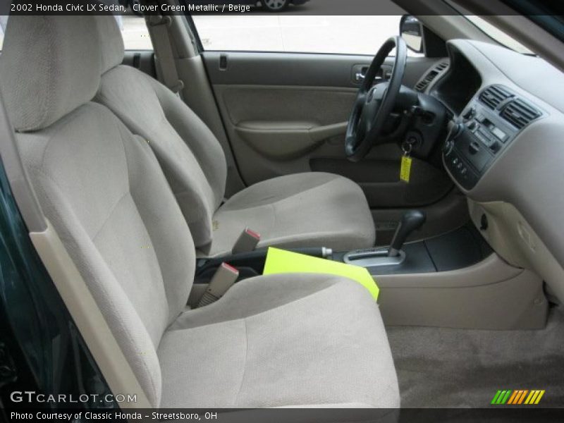 Clover Green Metallic / Beige 2002 Honda Civic LX Sedan