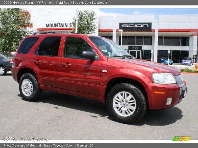 Vivid Red / Pebble/Light Parchment 2005 Mercury Mariner V6 Premier