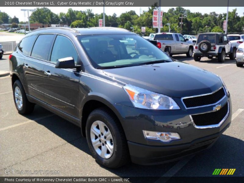 Cyber Gray Metallic / Dark Gray/Light Gray 2010 Chevrolet Traverse LS