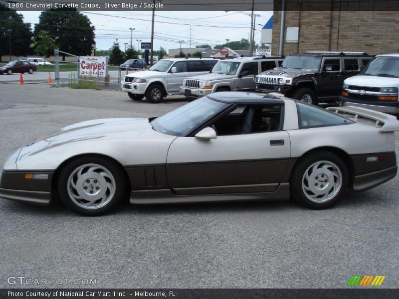 Silver Beige / Saddle 1986 Chevrolet Corvette Coupe