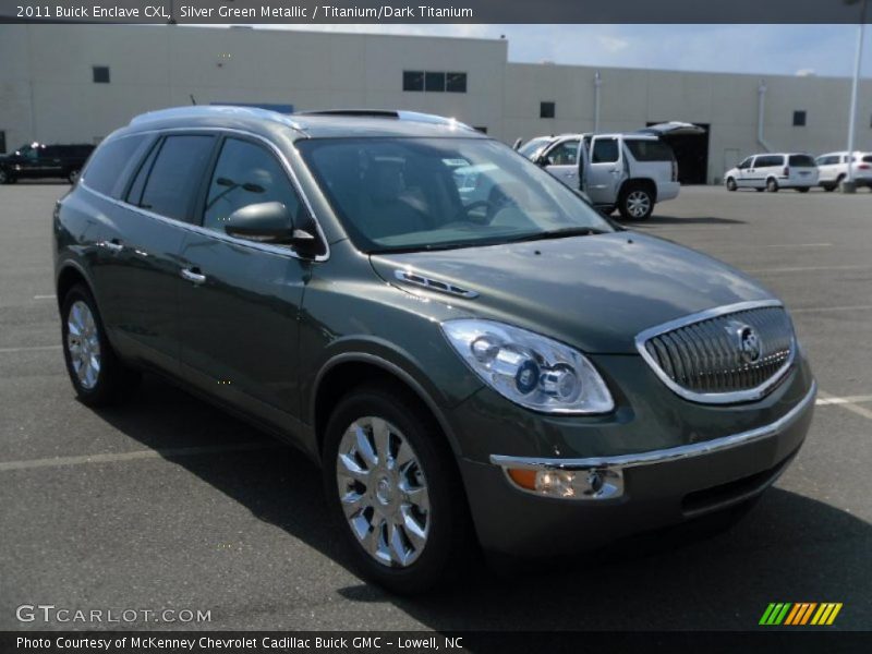 Silver Green Metallic / Titanium/Dark Titanium 2011 Buick Enclave CXL