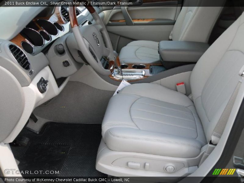 Silver Green Metallic / Titanium/Dark Titanium 2011 Buick Enclave CXL