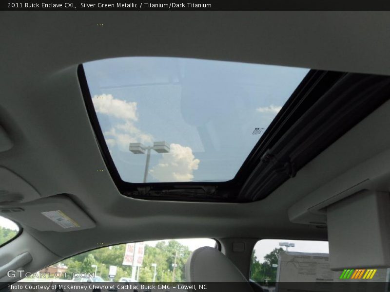 Silver Green Metallic / Titanium/Dark Titanium 2011 Buick Enclave CXL