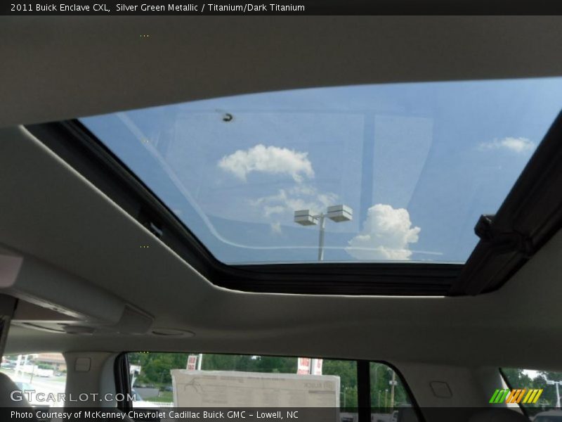 Silver Green Metallic / Titanium/Dark Titanium 2011 Buick Enclave CXL