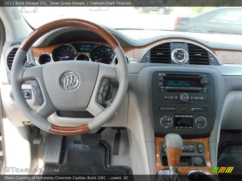 Silver Green Metallic / Titanium/Dark Titanium 2011 Buick Enclave CXL