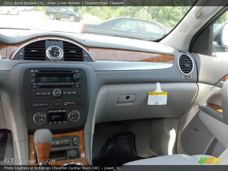 Silver Green Metallic / Titanium/Dark Titanium 2011 Buick Enclave CXL