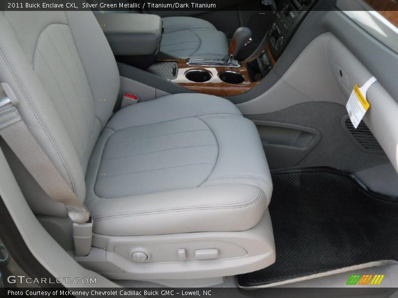 Silver Green Metallic / Titanium/Dark Titanium 2011 Buick Enclave CXL
