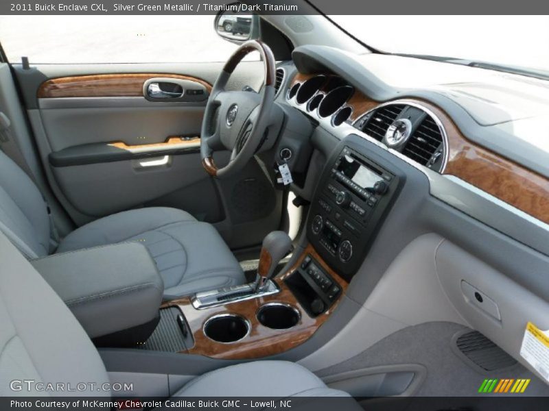 Silver Green Metallic / Titanium/Dark Titanium 2011 Buick Enclave CXL