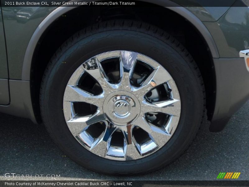 Silver Green Metallic / Titanium/Dark Titanium 2011 Buick Enclave CXL