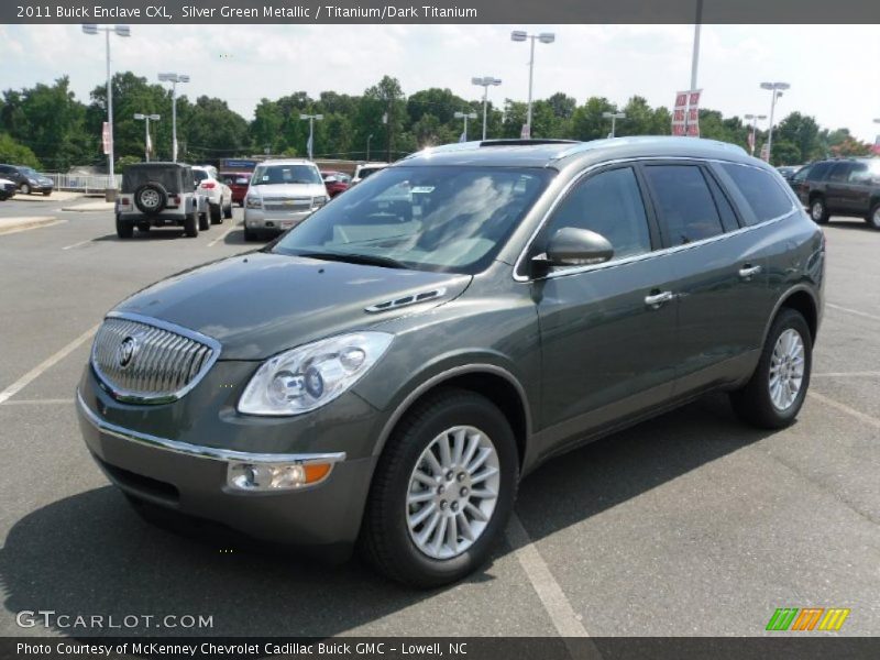 Silver Green Metallic / Titanium/Dark Titanium 2011 Buick Enclave CXL