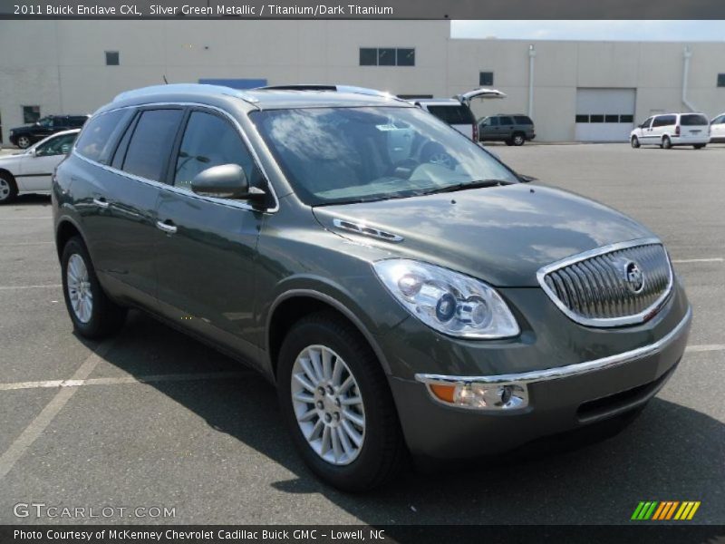 Silver Green Metallic / Titanium/Dark Titanium 2011 Buick Enclave CXL