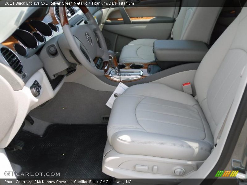 Silver Green Metallic / Titanium/Dark Titanium 2011 Buick Enclave CXL