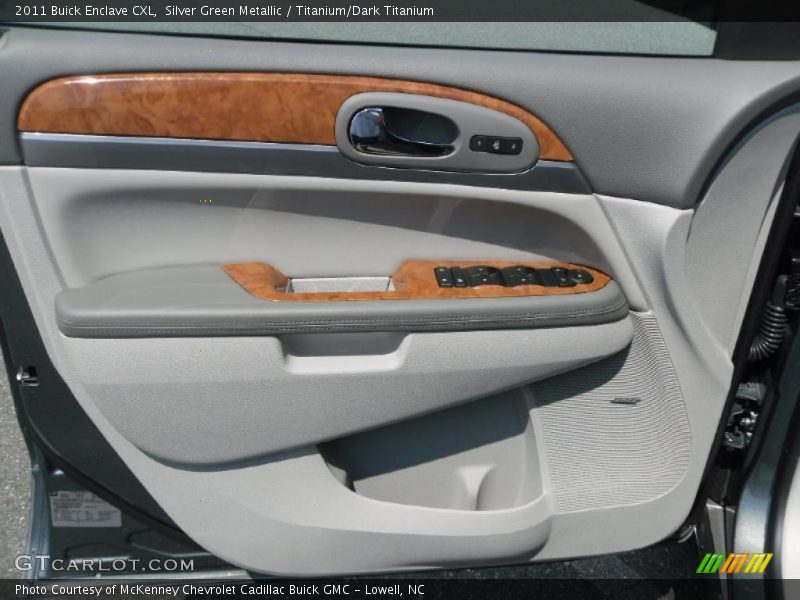 Silver Green Metallic / Titanium/Dark Titanium 2011 Buick Enclave CXL