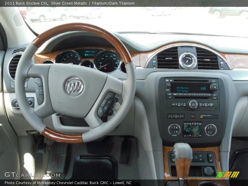 Silver Green Metallic / Titanium/Dark Titanium 2011 Buick Enclave CXL
