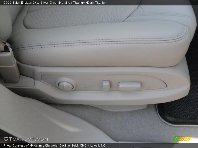 Silver Green Metallic / Titanium/Dark Titanium 2011 Buick Enclave CXL