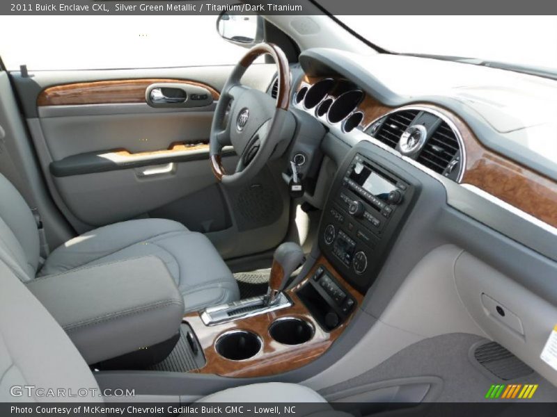 Silver Green Metallic / Titanium/Dark Titanium 2011 Buick Enclave CXL