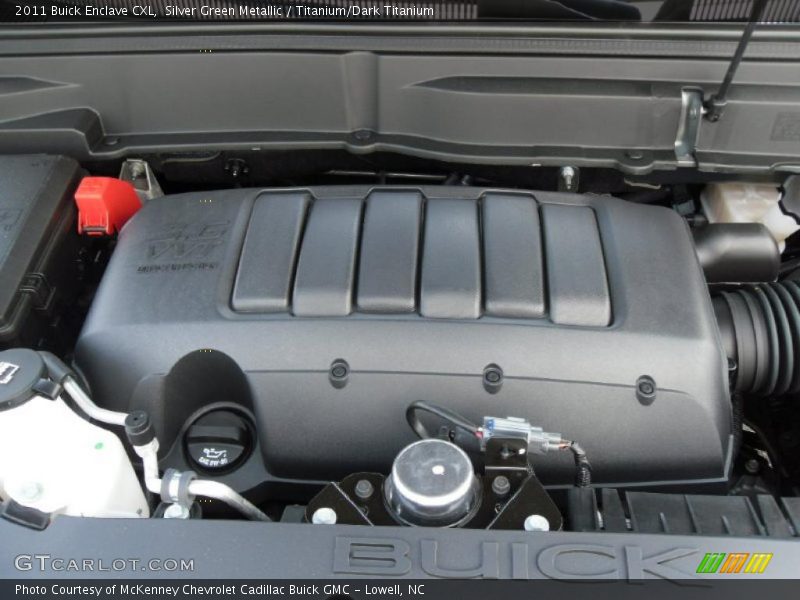 Silver Green Metallic / Titanium/Dark Titanium 2011 Buick Enclave CXL